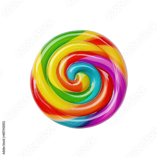 Rainbow candy isolated on transparent background.