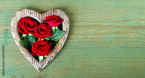 Fototapeta Naklejka Na Ścianę i Meble -  bouquet of flowers in a heart for a romantic