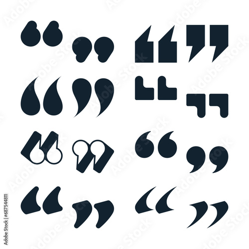 Quotation Mark, Set of Quotation Marks, Punctuation Marks photo