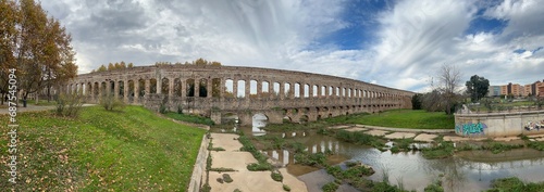old Roman aqueduct in Merida Spain photo