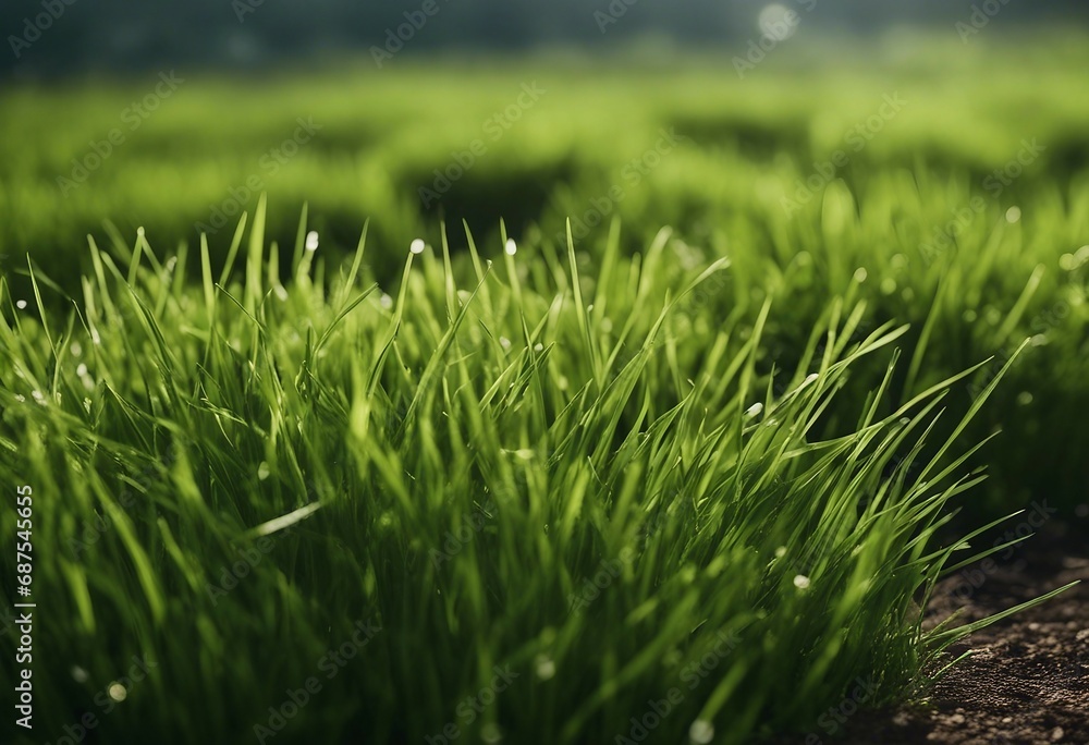 Fresh green grass in foreground close up Fresh green grass in foreground close up
