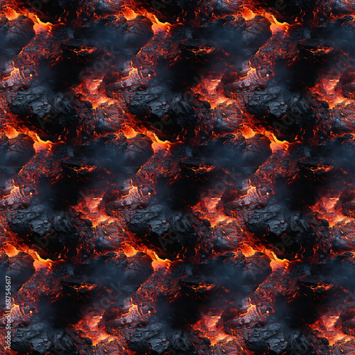 seamless texture of hot cooled volcanic lava