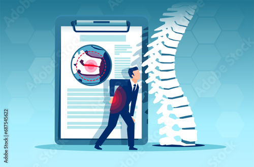 Vector of a man with lower back pain