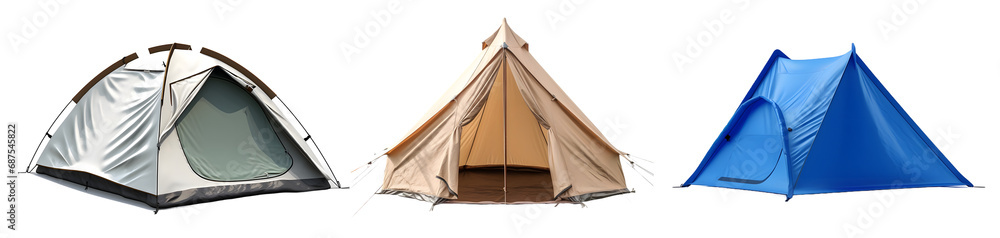 Tent on white background, transparent png background, camping, Generative Ai