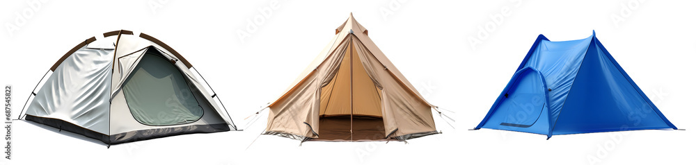 Tent on white background, transparent png background, camping, Generative Ai Tent on white background, transparent png background, camping, Generative Ai