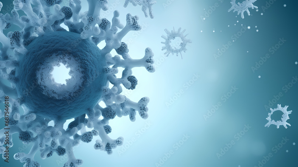 Fototapeta premium A blue background virus