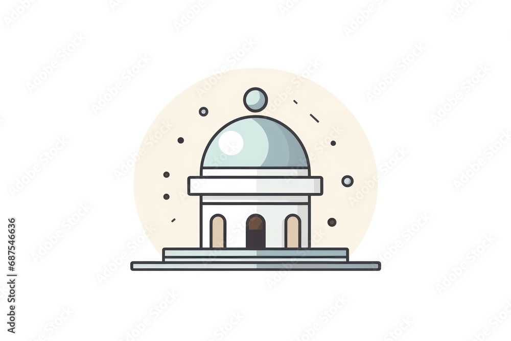 Observatory tower icon on white background