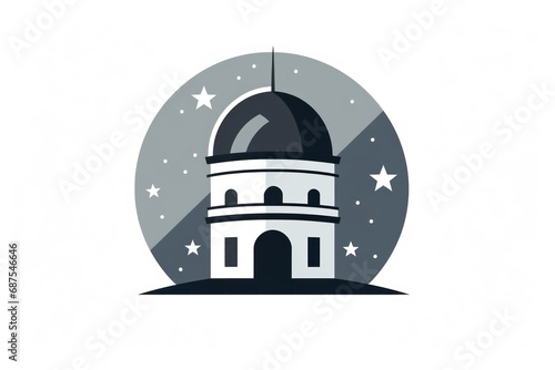 Observatory tower icon on white background 