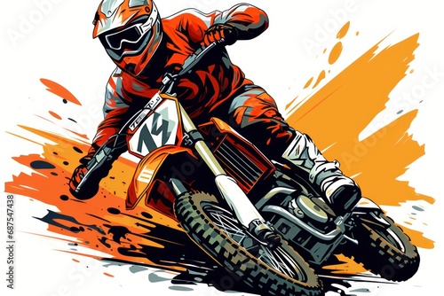 Motocross icon on white background