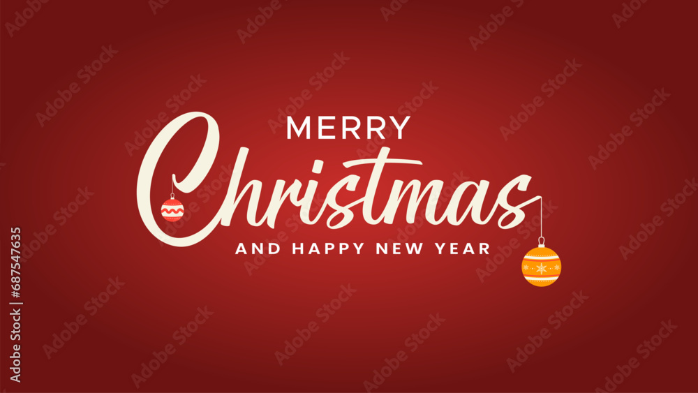 Merry Christmas vector text typography xmas festive Wordmark logo design element vector 