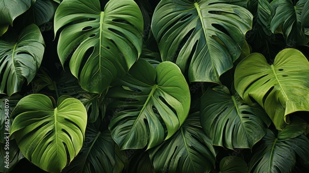 Exotic Monstera Leaf Seamless Pattern for Summer
