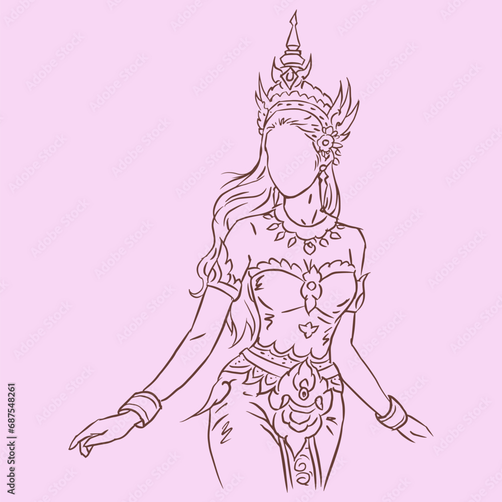 illustration of a princess vector for card decoration illustration