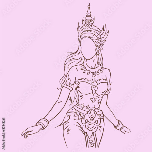 illustration of a princess vector for card decoration illustration