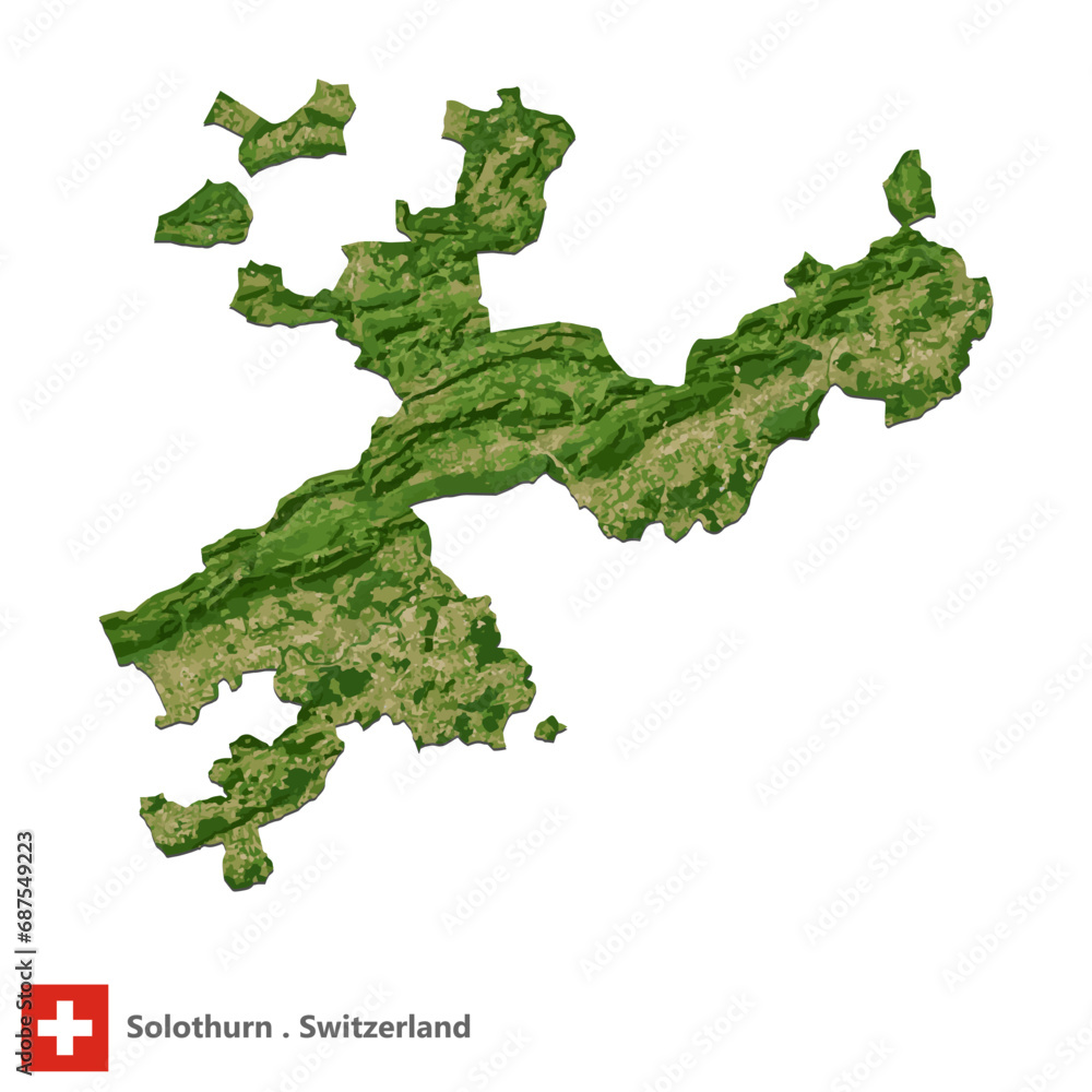 Solothurn, Canton of Switzerland Topographic Map (EPS) Solothurn, Canton of Switzerland Topographic Map (EPS)