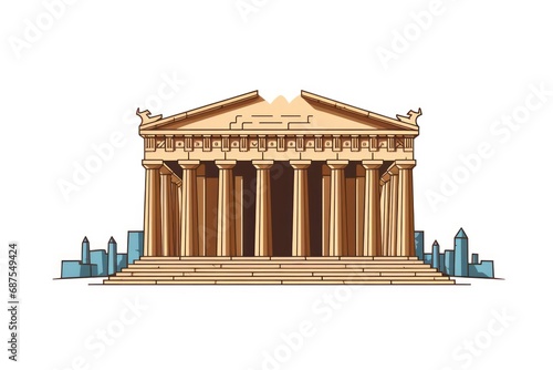 Parthenon icon on white background