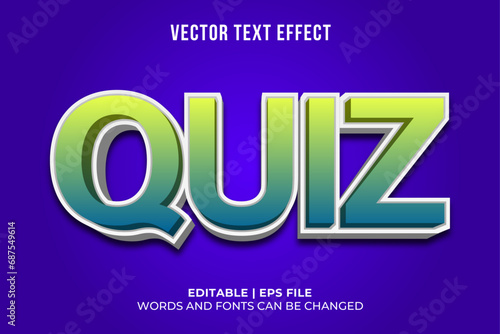 Editable quiz 3d text effect
