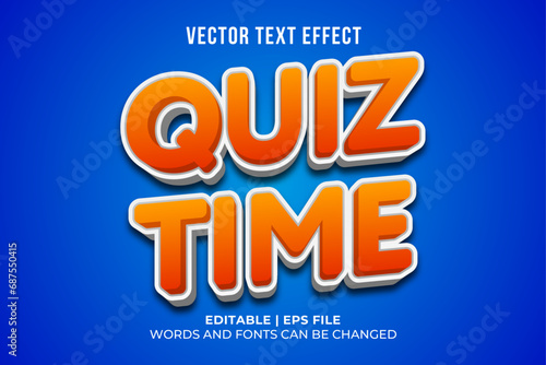 Editable quiz time text effect