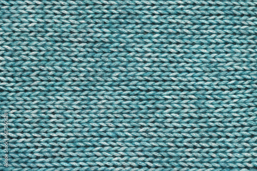 Turquoise textured Knitted background. 