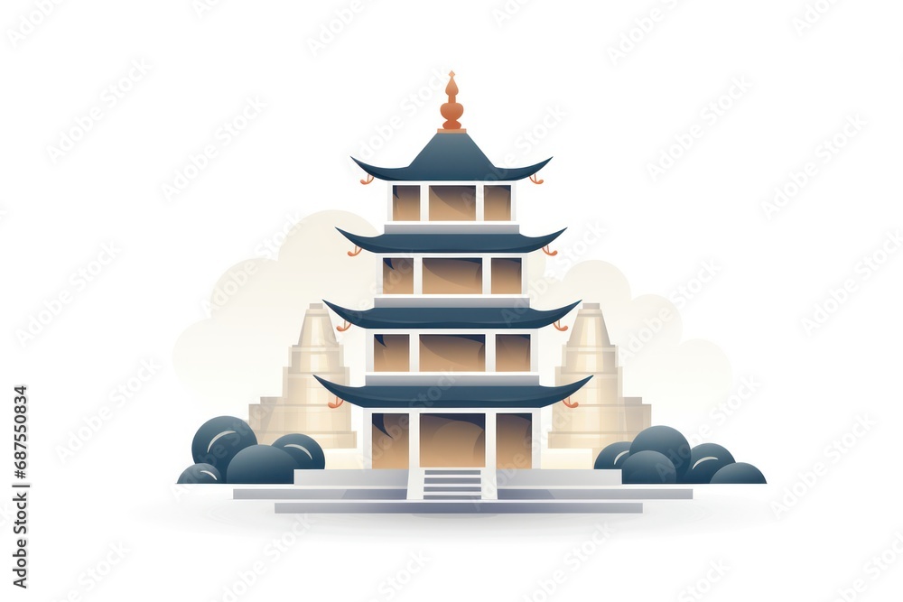 Pagoda icon on white background