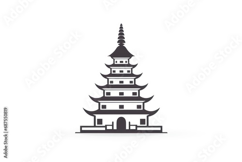 Pagoda icon on white background