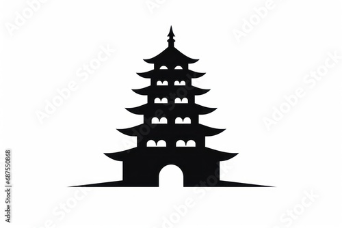 Pagoda icon on white background