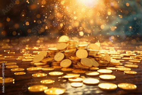 Rain of gold coins,