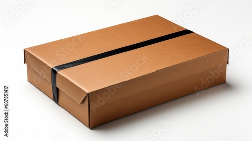 Mockup of a cardboard box in a warehouse isolated