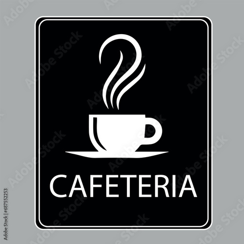 Arte de Decora    o de Caf   para Cafeteria. Vetor composto por s  mbolo de x  cara com texto informativo e tons preto e branco.