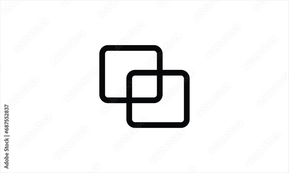 Black square vector icon on white background Black square vector icon on white background