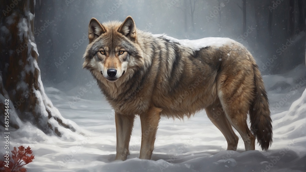 Fototapeta premium wolf in snow