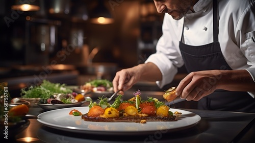 A chef's table experience in a gourmet restaurant