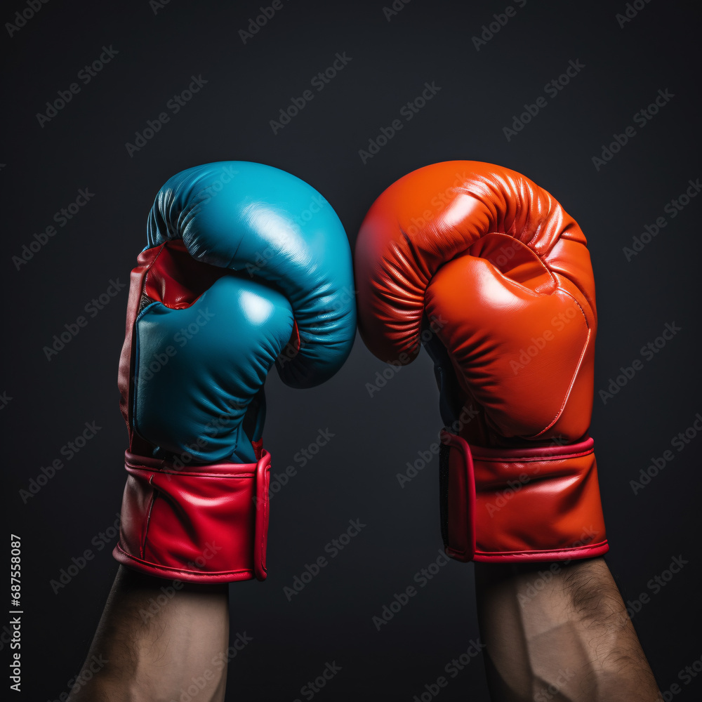 Hands in boxing bags are an image that conveys strength and preparation for fighting. These images symbolize defiance and readiness to fight against anything. It is a sign stability and strong support