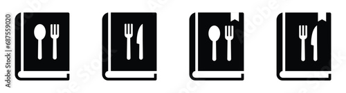 Food book icon, Cook book icon, vector illustration