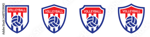 Volleyball logo icon, vector illustration