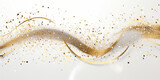 abstract modern white background playing with gold sequins with soft lines interlacing,design and advertising concept