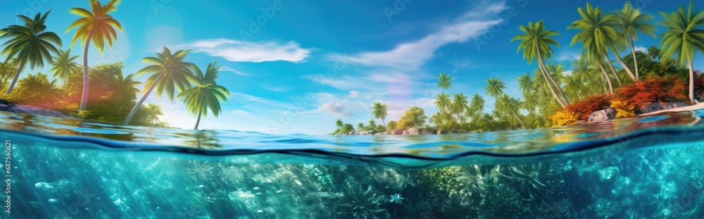 Fototapeta premium Abstract background. Vacation in the tropics. Travel and recreation.