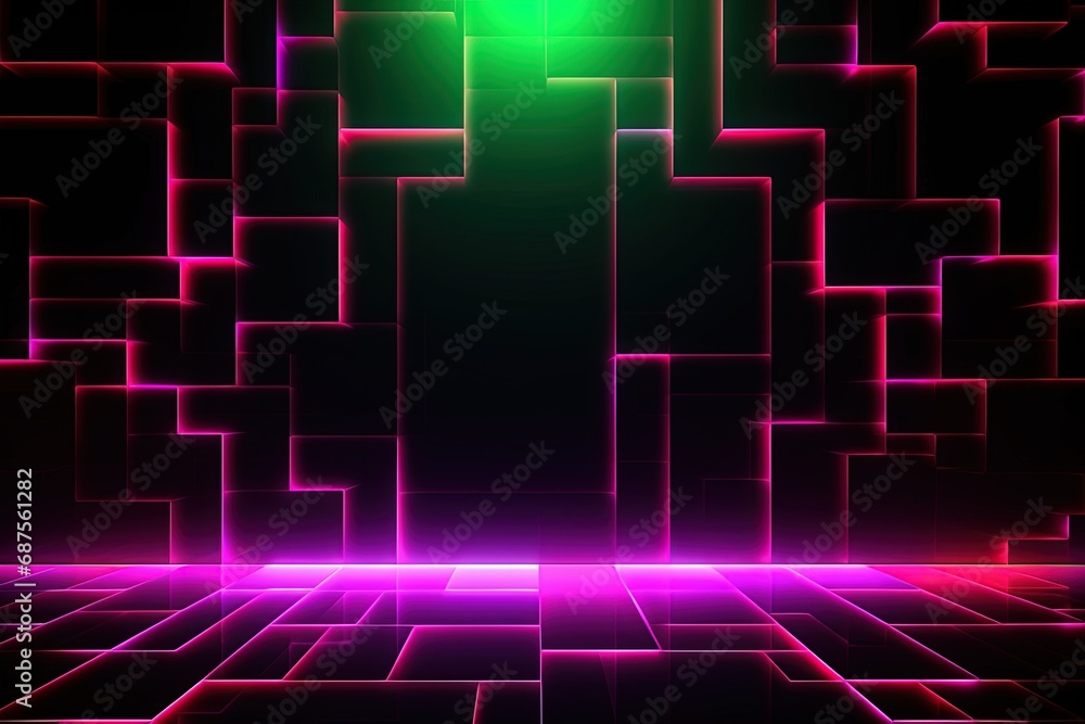 Party Pulse Abstract Neon Waves Fantastic Fusion Neon Lightscape,Neon Dance Floor Background