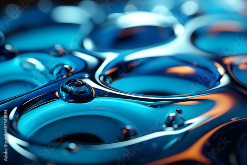Abstract drops and liquid in motion. Biomorphic. Liquid Abstract forms with drops.