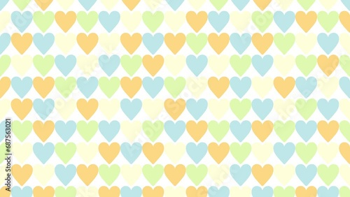 Wallpaper Mural レトロなハートパターン背景素材（イエロー＆ブルー）6秒ループ Torontodigital.ca
