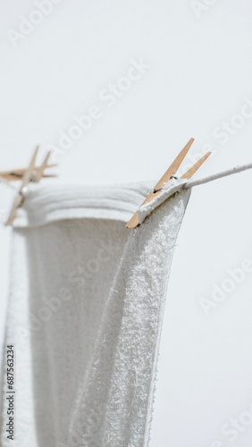 towels hanging on a clothesline