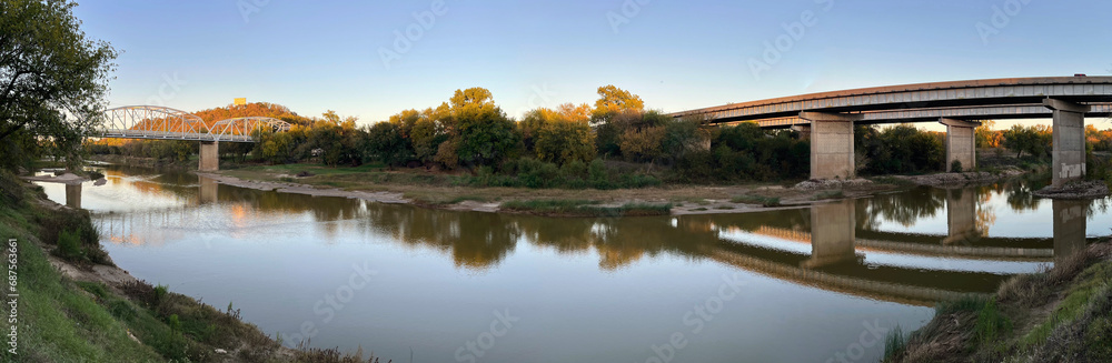 Brazos River at Interstate 10 in Texas during evening Brazos River at Interstate 10 in Texas during evening