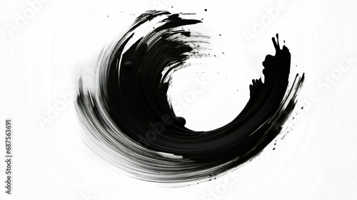 Black Paint brush strokes isolated on a transparent background