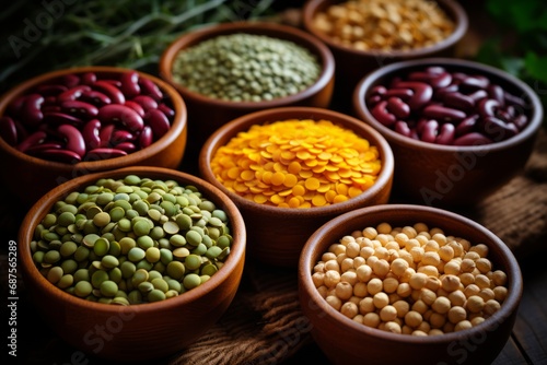 Generative AI image of colorful Legumes 