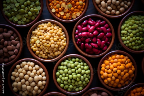 Generative AI image of colorful Legumes 