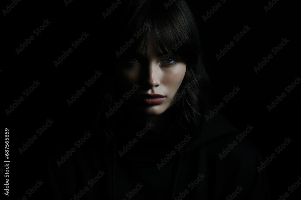 Dark Portraits. Dark minimalistic woman portraits. Cinematic portraits. Pitch black darkness and mystic portraits. Dark Portraits. Dark minimalistic woman portraits. Cinematic portraits. Pitch black darkness and mystic portraits.
