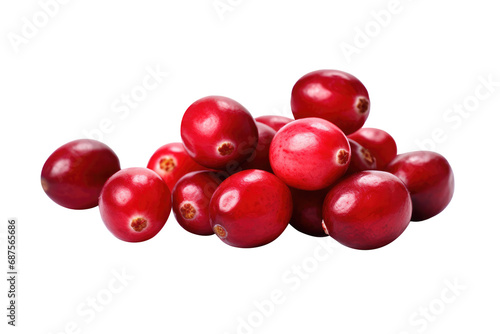 Cranberries isolated on transparent background.