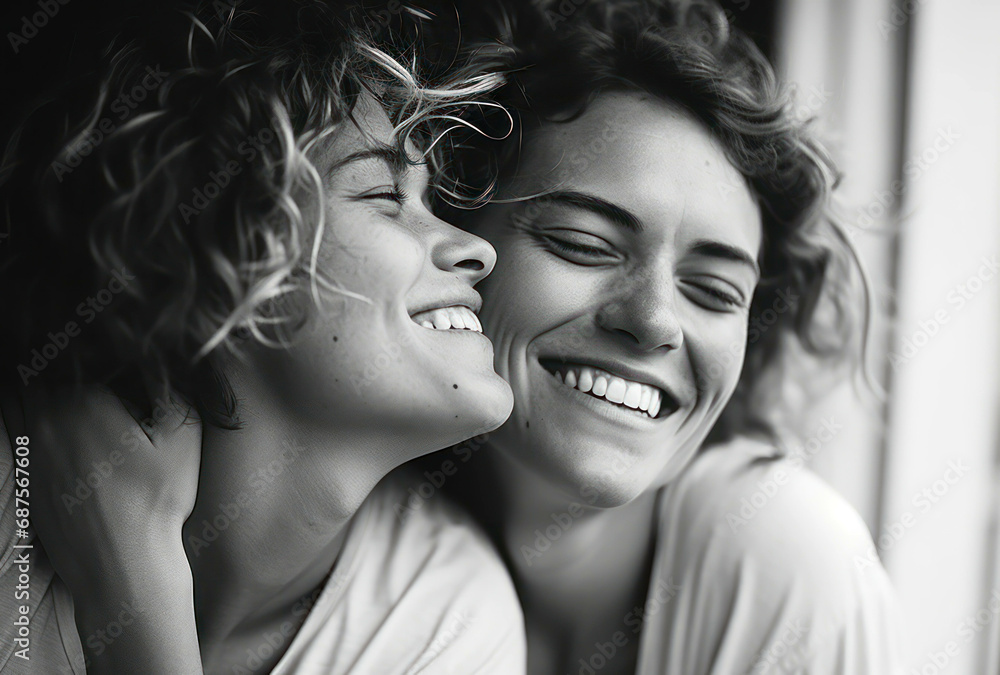 Fototapeta premium Happiness cheerful young person together friendship happy women friends female smile women lifestyle fun