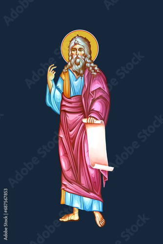 Jeremiah weeping prophet. Illustration in Byzantine style