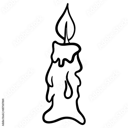 candle on a white background