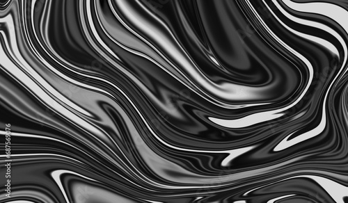 Chrome silver liquid marble gradient background, metal liquify effect 